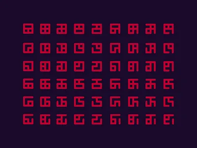Symbols alphabet grid lettering syllabary symbol