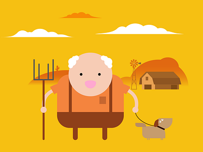Man and his Dog beagle character character design dessert dog illustration illustrator man ranch