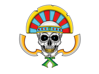 Tomb guard fantastic egyptian undead warrior cartoon cartoon character egypt fantasy gold illustration logo skull undead vector vector art warrior wight