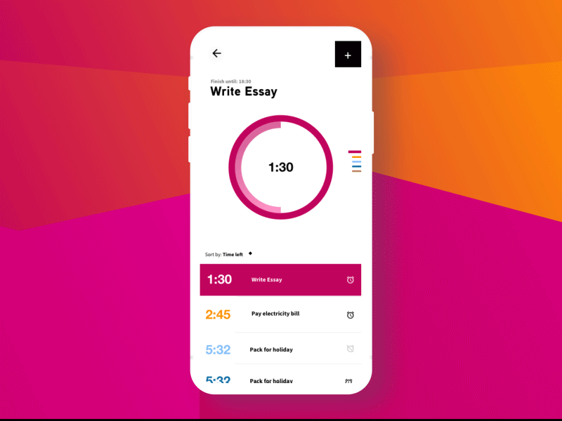 Daily UI Challenge Timer #014 animation app app animation app concept color color chart daily ui challenge dailyui flat iphone minimal mobil principle sketch timer transition ui user imnterface ux webdesign