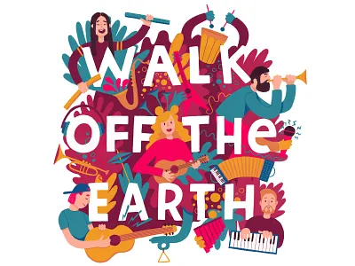 Walk Off The Earth fanart colorful fanart flat flatdesign illustration procreate walk off the earth wote