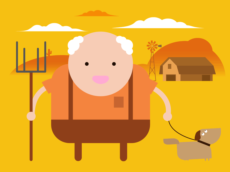Lost & Found 2d animation after effects alzheimer animation character character animation character design dog farmer grandpa illustration illustrator loop motion design ranch redneck