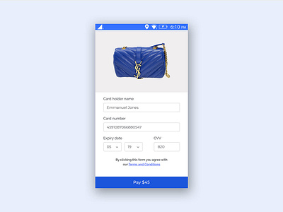 Check Out Page UI Design #DailyUI002 android app apps apps design checkout checkout form checkout page dailyui dailyui 002 free