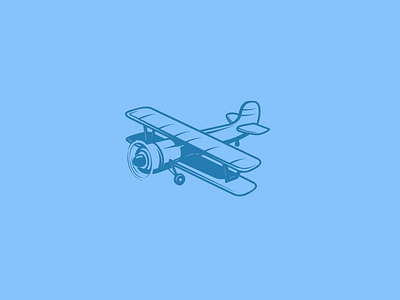 043 / 365 Biplane 2d biplane blue flat flatillustration illustration illustration365 personal plane vector