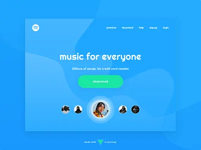 Spotify Landing Page [concept] blue hip hop illustrator landing page. music spotify uid uxd web page