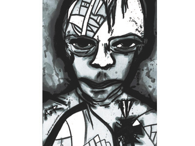 La infancia de Iván (Ivan's Childhood) acrylic paint art art work charcoal pen chinese ink collection series freelancer graphic art horror horror art illustrating illustration illustration art work jrchávez mix media no vectors watercolor