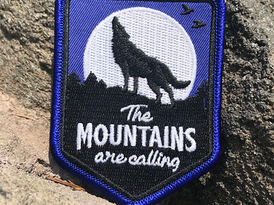 The Mountains are Calling patch adventure backpack camping design embroidered patch embroidery forest hiking iron on mountains outdoors patch patch design patches travel wilderness