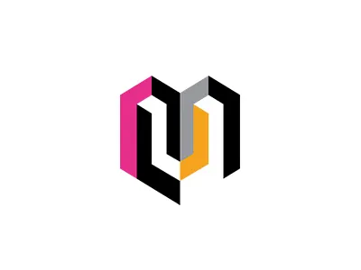 MSD SYMBOL COLLECTION 065 brand collection colorful identity logo mechanism minimal orange pink simple symbolmark