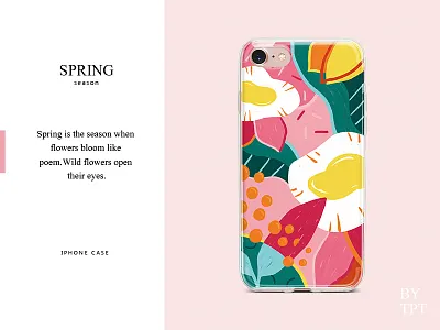 spring art case illustration iphone pattern spring