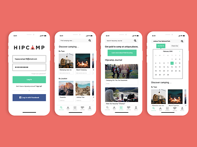 Hipcamp Mobile App Concept (1 of 2) app concept design exploration hipcamp mobile ui user experience user interface ux