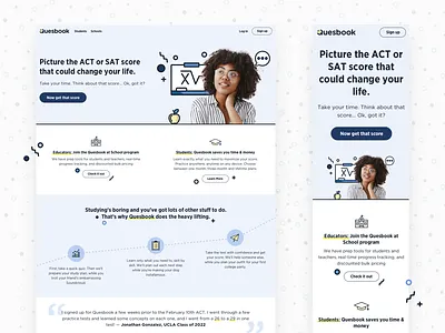 Quesbook Redesigned Homepage