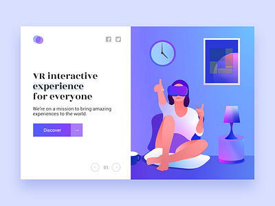VR interactive experience for everyone blue game illustration ui vr web