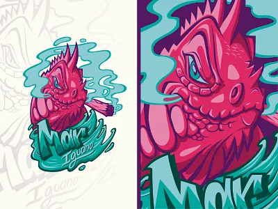 Mar-iguano design graphic art illustration poster