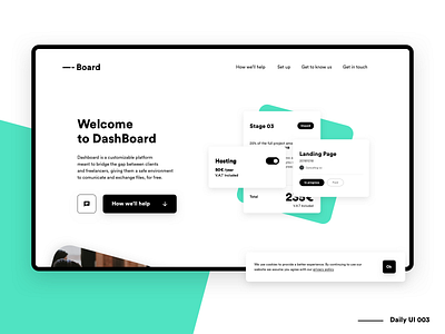 Dashboard - Landing Page - DailyUi 003 app app dashboard clean daily dailyui dash interface landing landing page minimal minimalist platform ui ux web