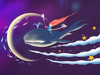 The Prince Of The Ocean ocean 光效 卡通 插图 梦幻
