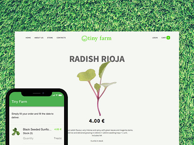 Tiny Farm App + Store app app apps application app concept app design brand branding design ecomerce farm farm app logo logo design microgreens shop app store ui ux