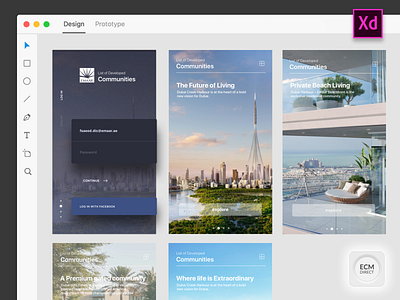 Property Launch with Adobe XD app design branding creativity design illustration interfaces iphone launch login box property ui ux