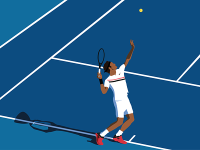 Federer - The Greatest adobe ai australian australian open ball court design federer flat graphic graphic design illustration illustrator open ozzie roger roger federer tennis tennis ball vector