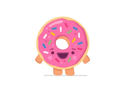 Donut adobe animation character cute donut flat food illustration illustrator pink vector