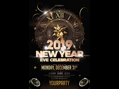 New Year Eve Artwork banner banners branding calendar christmas cover design flyer gold graphic icon illustration invitation logo party promo template typography vector