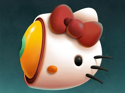 Hello Kitty Halloween eyes face halloween hellokitty illustration procreate procreate app texture