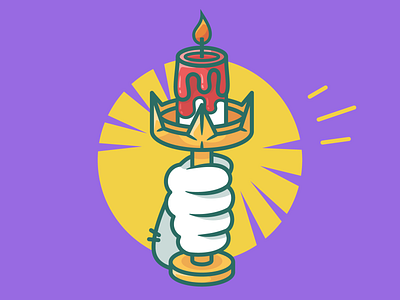 Candle arm blood candle character illustration halloween halloween illustration icon illustration minimal vector