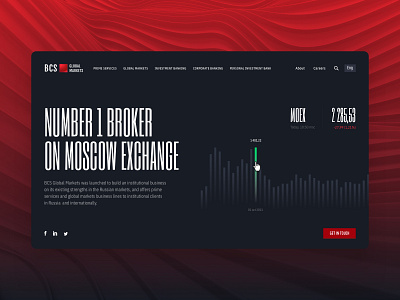 BCS Global Markets bussines corporate design desktop finance minimal red typography website