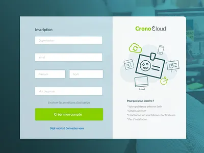 Crconocloud Signup Page app landing page signupform ui webapp
