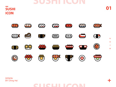 Japanese cuisine-Sushi Icon Exercise icon 应用界面 插图 设计