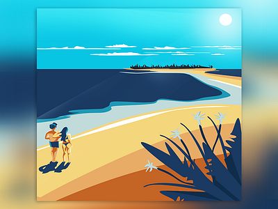 Beach Time 3 art beach branding design fashion graphic illustration summer ui ux vector