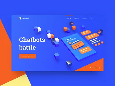 Chatbots battle 3d battle chatbot construction constructor landing page turing ui
