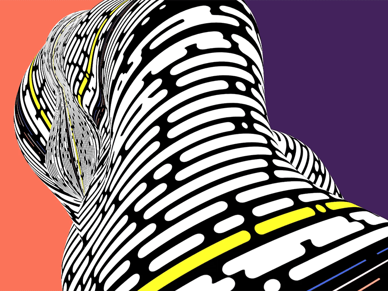 Lines Experiemnt #2 after effect animation distortion element 3d gif lines waves