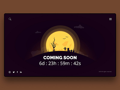 Daily UI - #048 Coming Soon 2d app art color coming soon dailyui dark design dribbble halloween illustration minimal pumpkin spooky ui user experience user interface ux vector web design