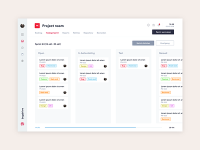 Kanban board agile app app concept application bug clean dashboard design dutch kanban project management project management tool ui ux web