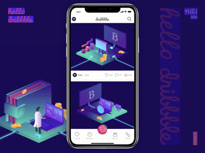 hello dribbble animation app blue design hello dribbble icon illustration ios ui ux ux ui ux design