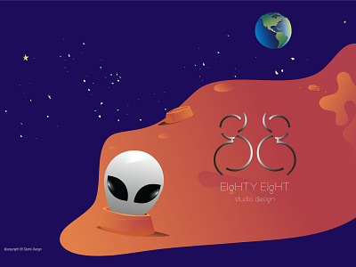 88 Studio Design Space Crazy Alien 2d design 88studiodesign alien aliens alienware art brand cosmos design eath flat flatdesign illuatration infinity logo space ui ui ux vector website