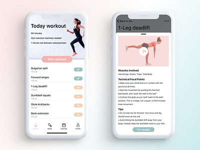 Workout Tracker app app concept clean concept dailyui femenine ios pink turquoise ux workout