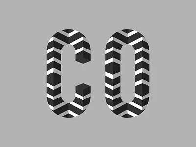 CO black co letter logo shadow type