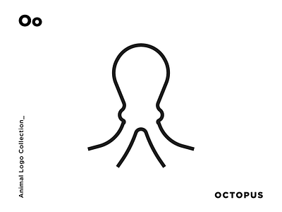 O for Octopus animal identity line art logo logomark logotype minimal monogram