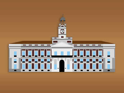 Real Casa de Correos in Madrid 2d 2d art architechture building correos illustration illustrator madrid real casa de correos spain vector