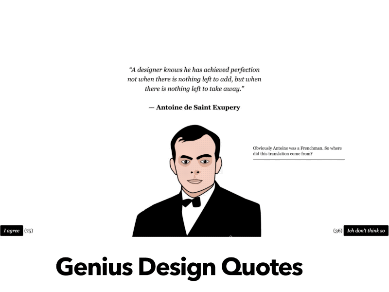 Antoine's eyes - Genius Design Quotes design quotes eyes micro interaction micro interactions side eye ux design 👀