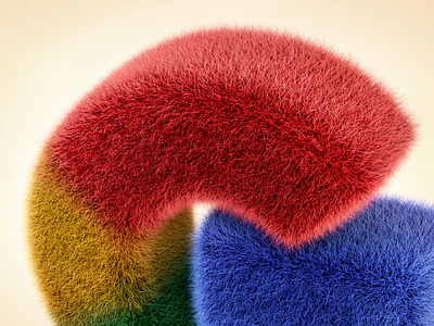 Google Hair 3d c4d cinema 4d color funny fur google hair lettering octane