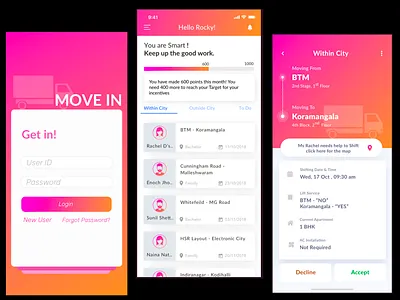 Move In appdesign mobile app ui ui ux ux