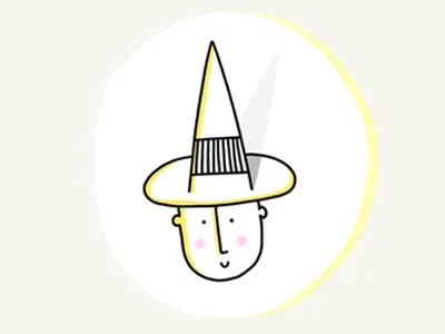 Feeling a bit witchy! black doodle happy illustration ipad lineart procreate witch witchcraft yellow