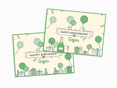 Internal Birthday + Anniversary Postcards anniversary birthday postcard sigstr