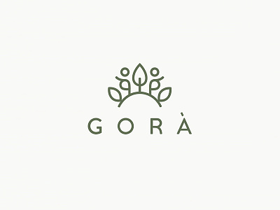 Gorà Logotype 2 crown forest logo outline logo tea logo