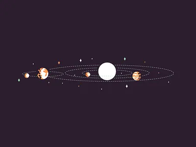 Earth earth graphic design icon illustration line mercury minimal moon retro simple solar system space stars sun venus