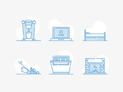 Household Items icons illustration illustrator vector