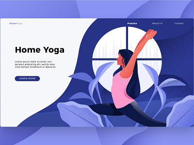 Home Yoga - Banner & Landing Page app banner concept concept app design development home home yoga icon illustration landing landing page page process professional web app web development website yoga yoga banner