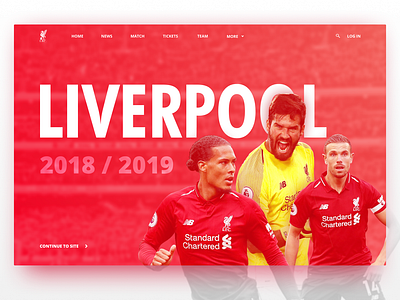 Liverpool Landing Page (2) daily ui design football landing page lfc liverpool semiflat soccer sports ui web